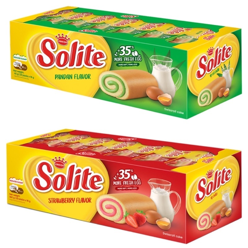 Bánh bông lan cuộn kem vị bơ sữa/ Vị lá Dứa/ Vị Dâu 360g/ hộp