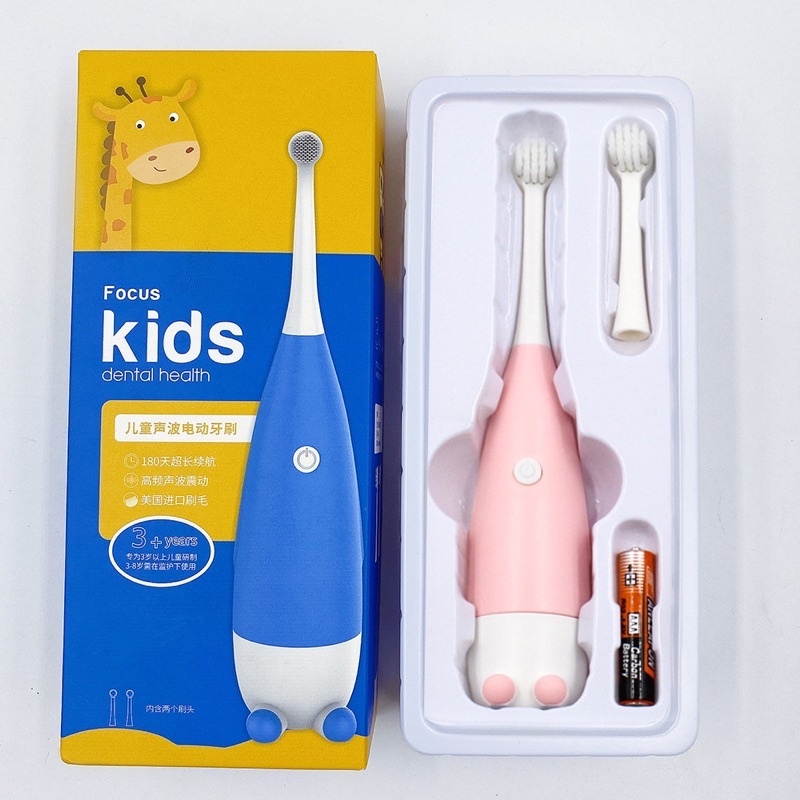 Bàn Chải Điện Cho Bé Focus Kids Sạch Răng Tiện Lợi Đánh Răng Tự Động(kèm pin )