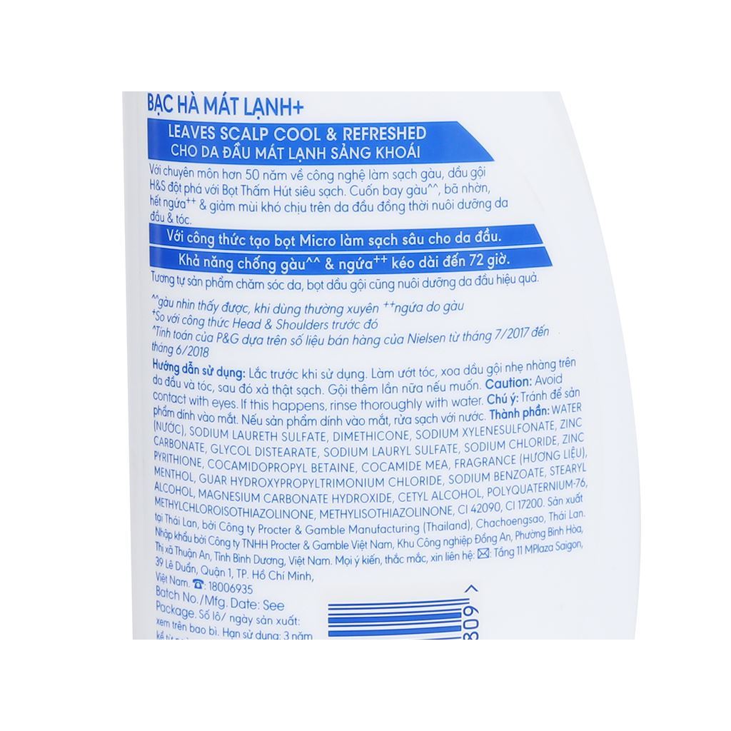 Dầu gội Head & Shoulders làm sạch gàu mềm mượt óng ả 330ml/625ml
