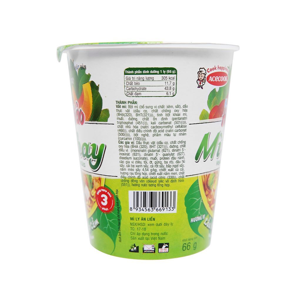 Mì chay Handy Hảo Hảo lẩu nấm thập cẩm ly 66g