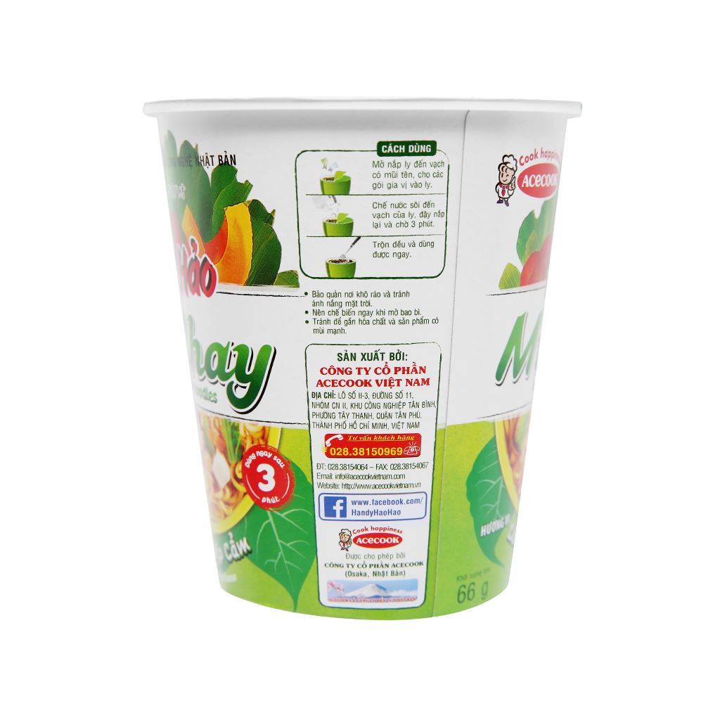 Mì chay Handy Hảo Hảo lẩu nấm thập cẩm ly 66g