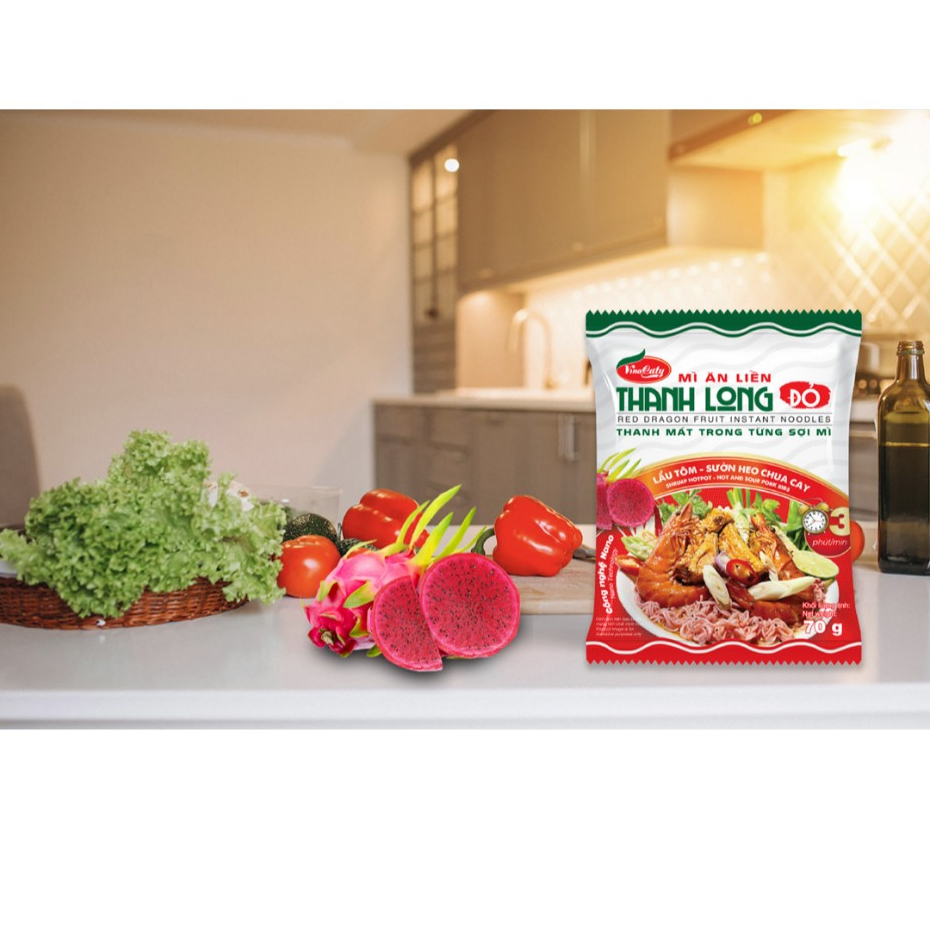 Mì Thanh long đỏ Sườn Heo - Lẩu Cua Đồng 70g