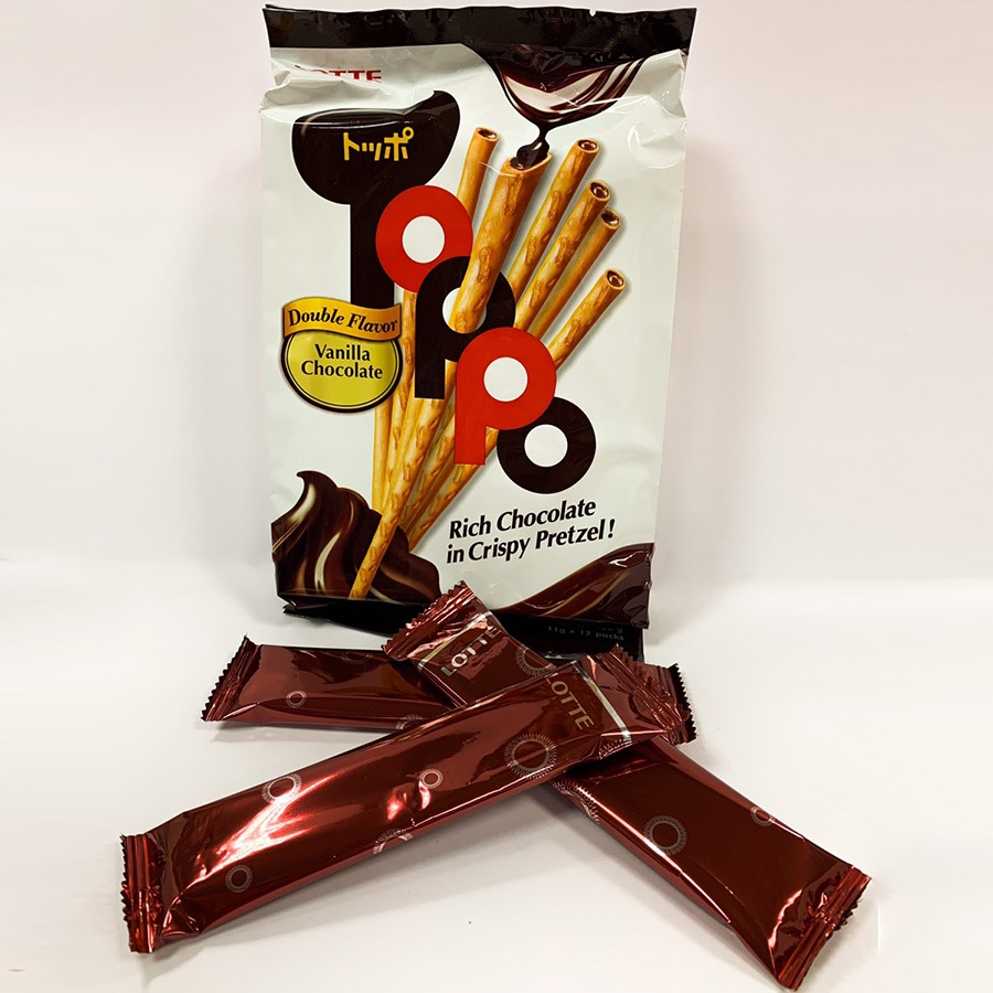 Bánh que Lotte Toppo hương vani nhân socola hộp 40g