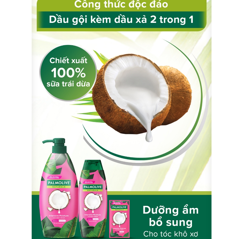 Dầu gội xả Palmolive Naturals dưỡng ẩm bổ sung cho tóc khô xơ 180ml/600ml