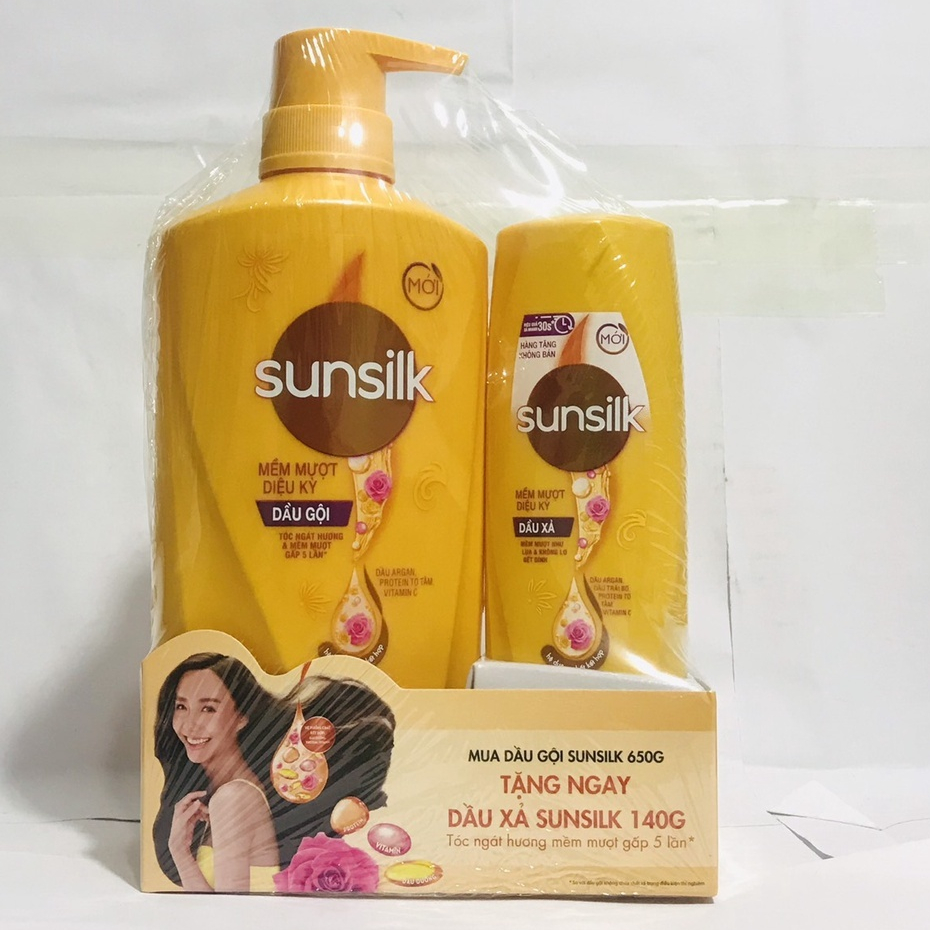 Dầu gội sunsilk 650G tặng xả 140g