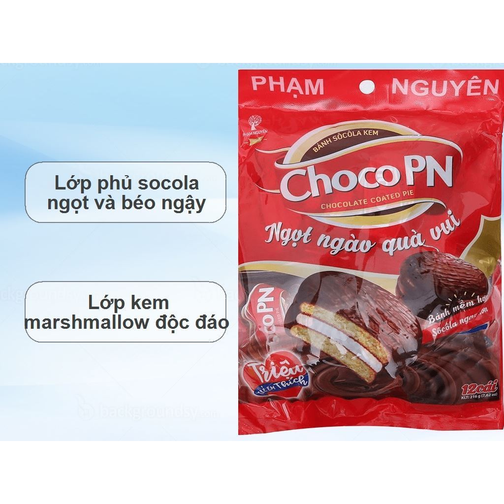 Bánh Choco PN socola kem gói 216g (12 cái)