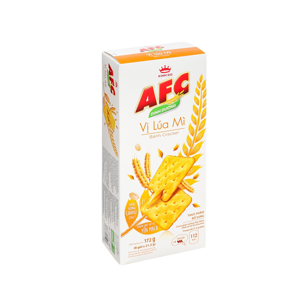 Bánh Cracker Vị Rau/Vị Lúa Mì AFC Dinh Dưỡng hộp 172g