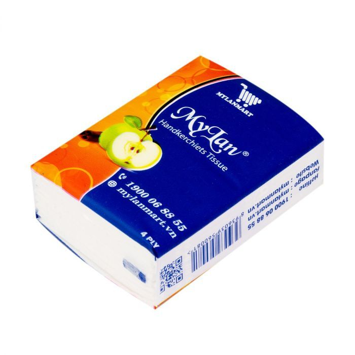 15 Gói khăn giấy bỏ túi Mylan -Quả táo 4 Lớp (8 Tờ/1 Gói)