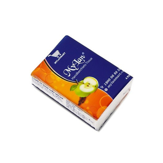 15 Gói khăn giấy bỏ túi Mylan -Quả táo 4 Lớp (8 Tờ/1 Gói)