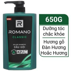 Dầu Gội Hương Nước Hoa Romano Classic Tóc Chắc Khoẻ 650g