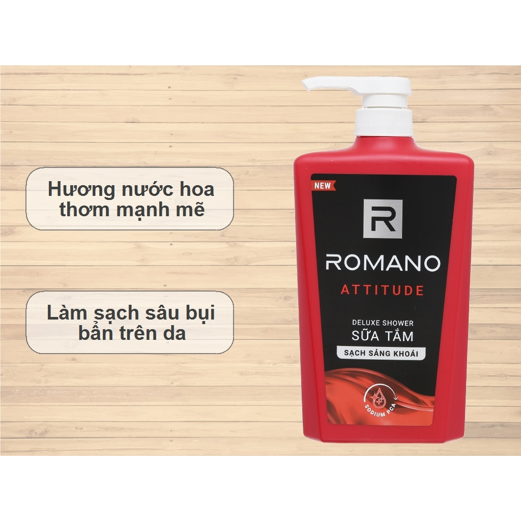 Sữa Tắm Hương Nước Hoa Romano Attitude Sạch Sảng Khoái 650g