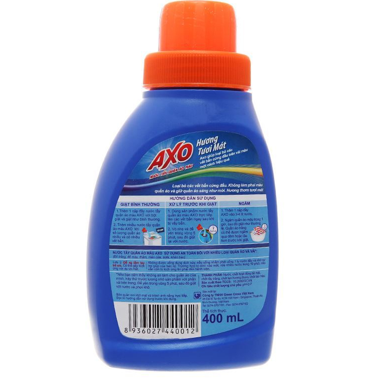 Nước giặt tẩy quần áo màu Axo 400ml