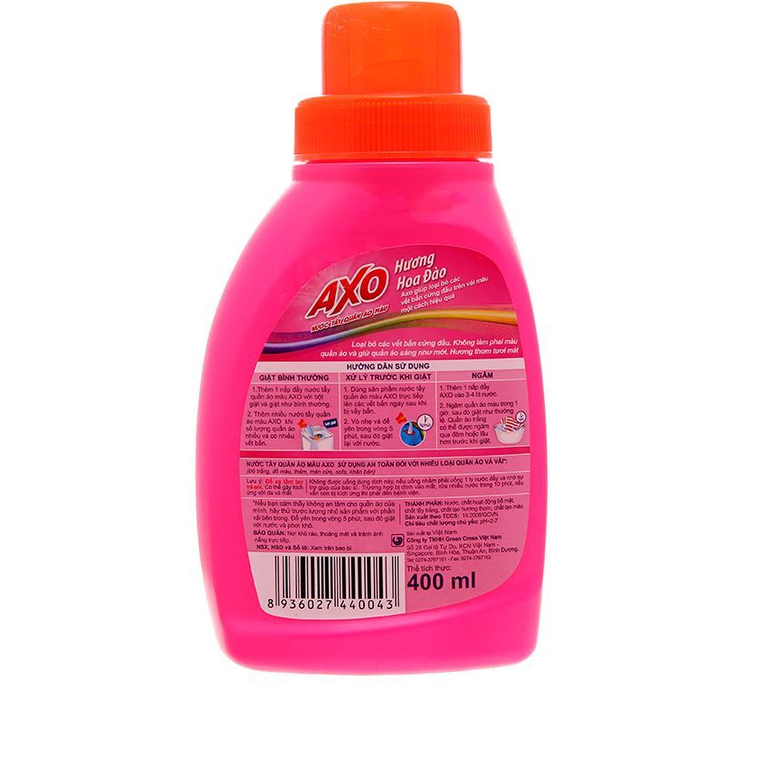 Nước giặt tẩy quần áo màu Axo 400ml