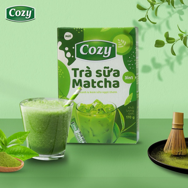 Trà sữa matcha Cozy 3 in 1 hộp 170g (10 gói x 17g)