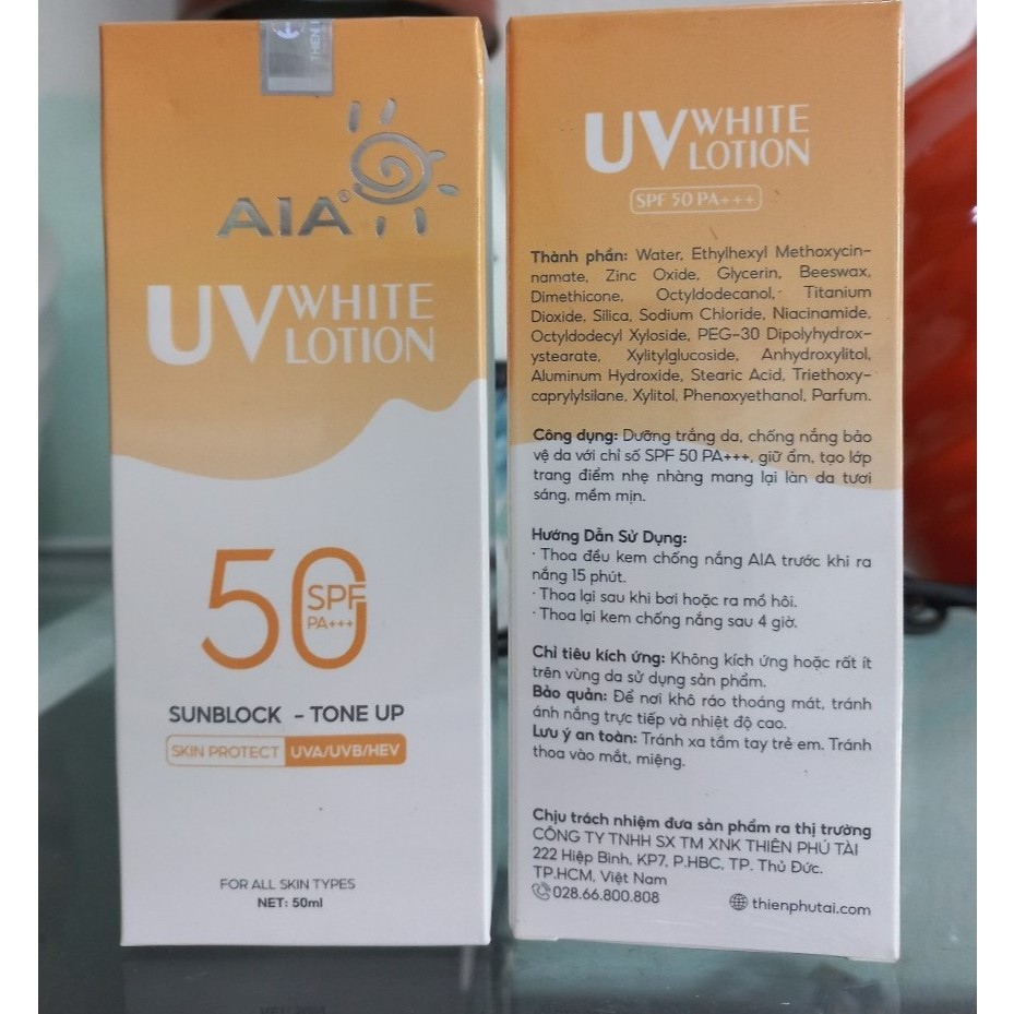 Kem Chống Nắng AIA White Lotion SPF50 PA+++ 50ml