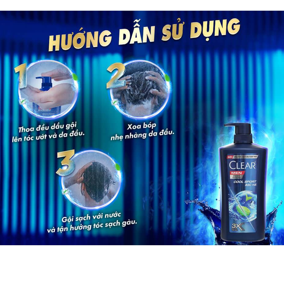 Dầu Gội Clear Cool Sport Bạc Hà 630g