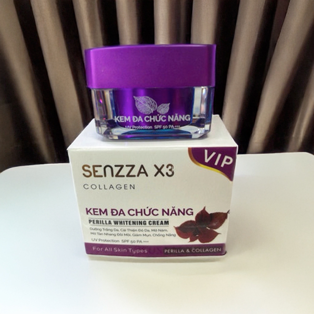 Kem Face Senzza X3 Đa Chức Năng Perilla Whitening Cream Tía tô 20g