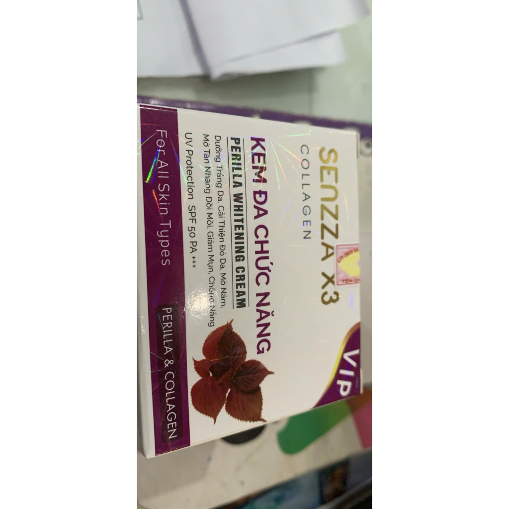 Kem Face Senzza X3 Đa Chức Năng Perilla Whitening Cream Tía tô 20g