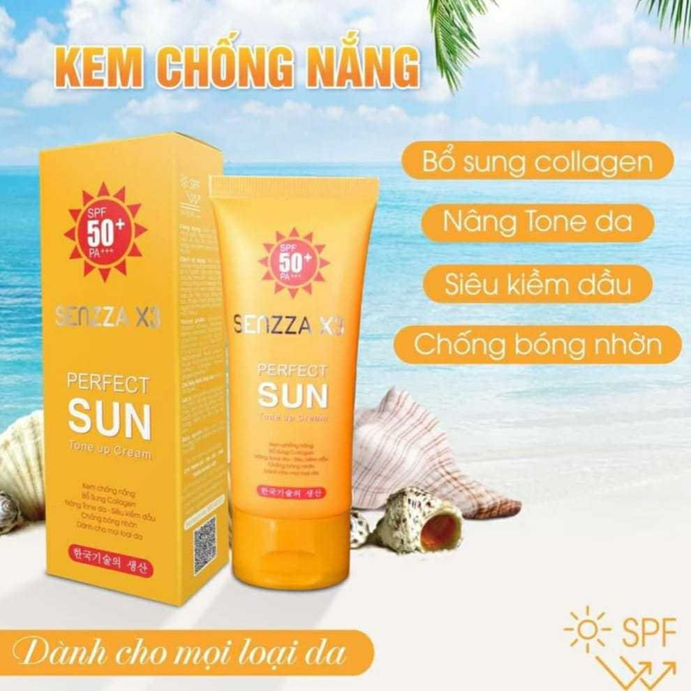 Kem Chống Nắng SENZZA X3 Perfect (SPF 50+) 50g, SENZZA X3 Sunscreen (SPF 50+) 50g