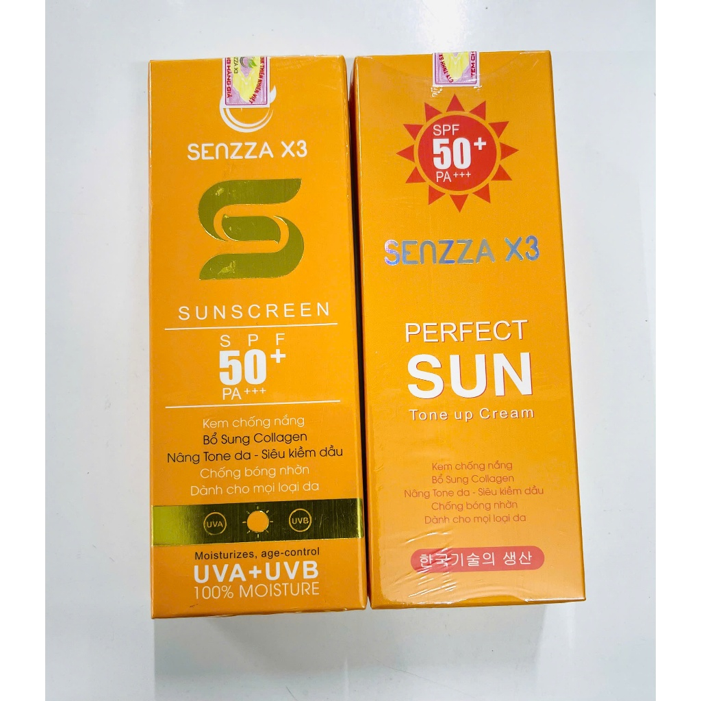 Kem Chống Nắng SENZZA X3 Perfect (SPF 50+) 50g, SENZZA X3 Sunscreen (SPF 50+) 50g