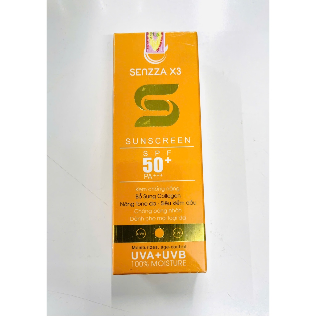 Kem Chống Nắng SENZZA X3 Perfect (SPF 50+) 50g, SENZZA X3 Sunscreen (SPF 50+) 50g