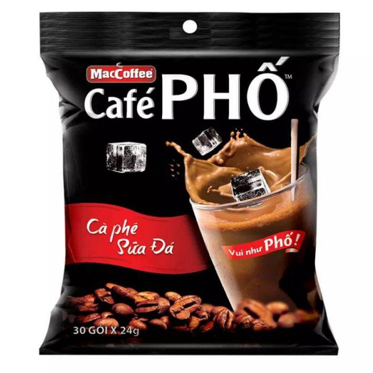 Cà Phê PHỐ - Cafe Sữa Đá ( 10 Gói X24G ) VÀ Đen Đá ( 10 Gói X16G )