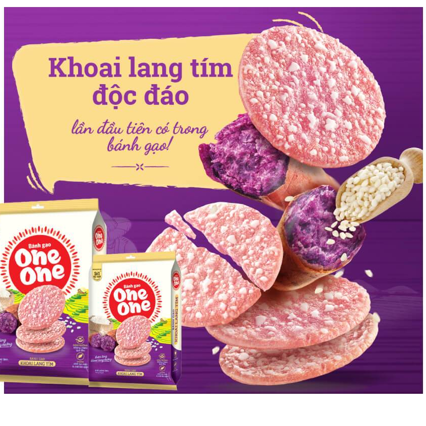Bánh Gạo Vị Khoai Lang Tím One One Gói 166g ( 20 cái)