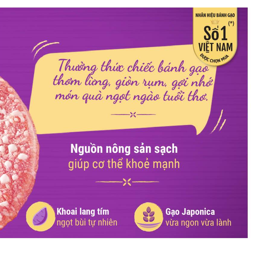 Bánh Gạo Vị Khoai Lang Tím One One Gói 166g ( 20 cái)