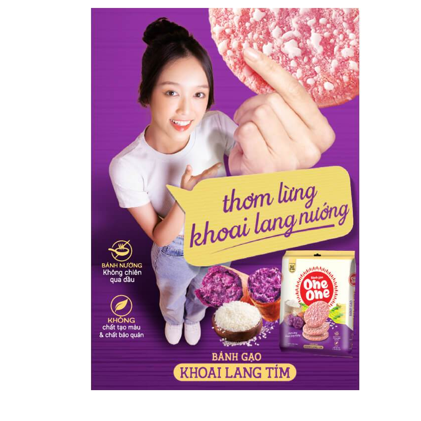 Bánh Gạo Vị Khoai Lang Tím One One Gói 166g ( 20 cái)