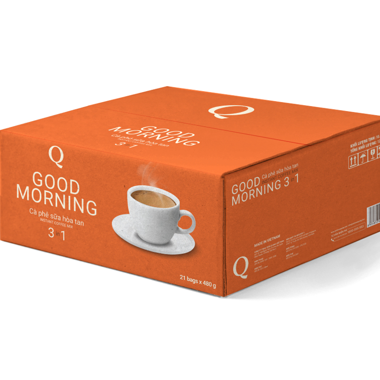 Cà Phê Sữa Hòa Tan 3 in 1 Good Morning Trần Quang 480g ( 24 gói ×20g)