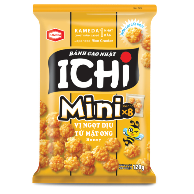 Bánh Gạo ICHI MINI Vị Mật Ong Gói 120g KAMEDA, Vị Tom Yum 75g KAMEDA