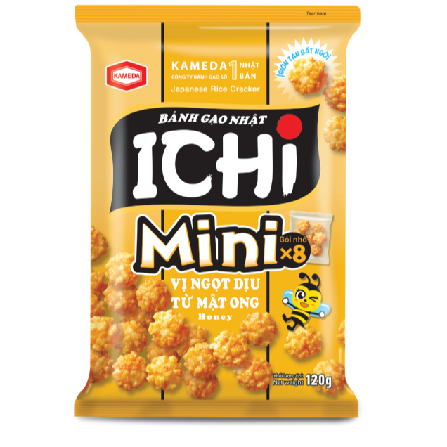 Bánh Gạo ICHI MINI Vị Mật Ong Gói 120g KAMEDA, Vị Tom Yum 75g KAMEDA