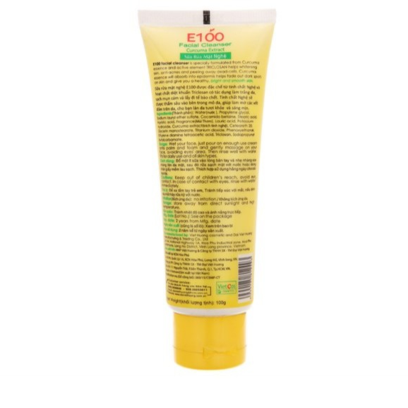 Sữa Rửa Mặt E100 Nghệ Sạch Mụn 100g