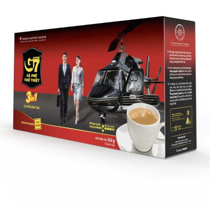 Hộp cà phê hoà tan Trung Nguyên G7 3in1 (21 gói) 336g