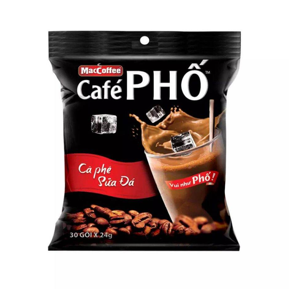 Cà Phê PHỐ - Cafe Sữa Đá ( 10 Gói X24G ) VÀ Đen Đá ( 10 Gói X16G )