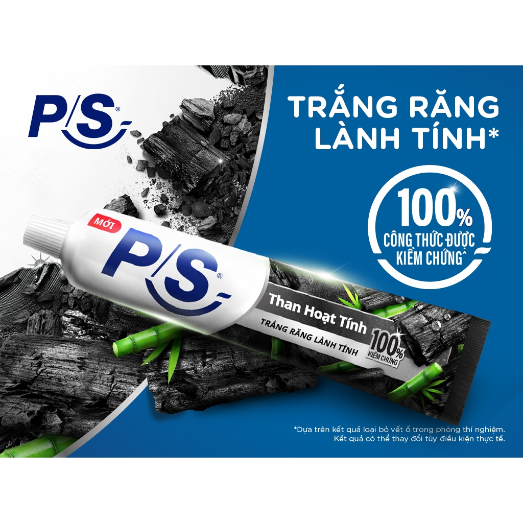 Kem Đánh Răng P/S Than Hoạt Tính Trắng Răng Lành Tính 180g