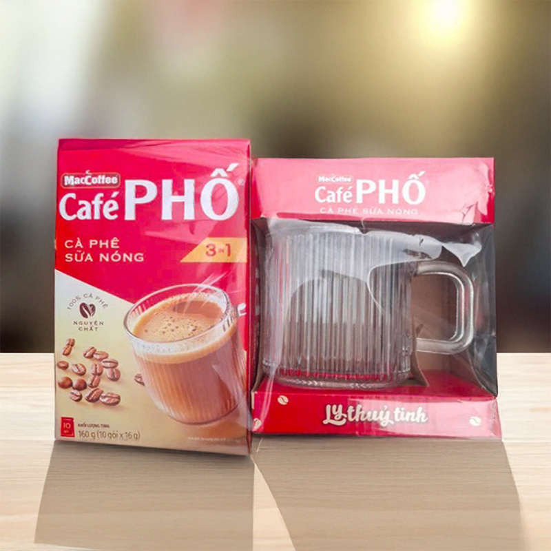 Cafe Phố Cà phê tặng Ly Maccoffee 10 gói/hộp