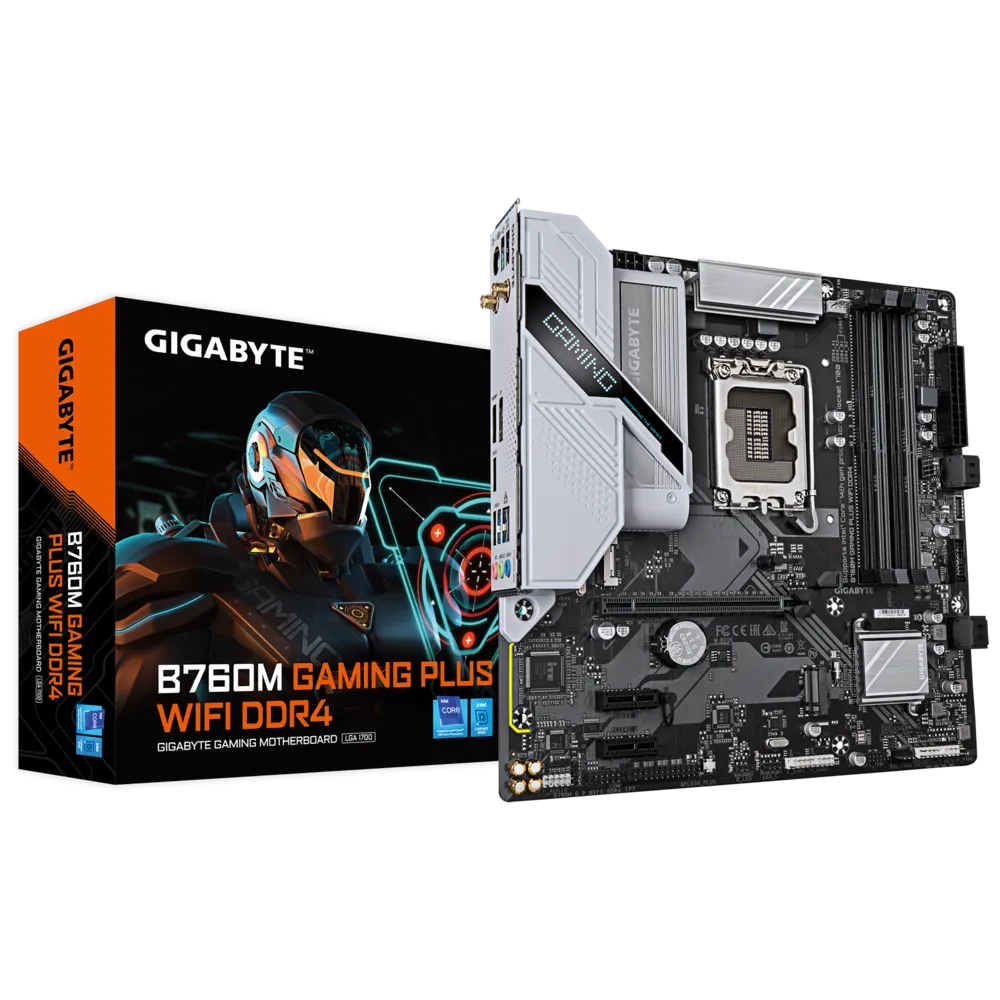 MAINBOARD GIGABYTE B760M GAMING PLUS WIFI DDR4 (INTEL B760/ LGA 1700/ M-ATX/ 4 KHE RAM)
