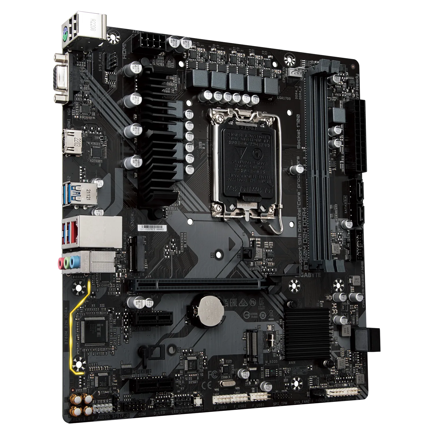 MAINBOARD GIGABYTE B760M D2H (INTEL B760/ LGA 1700/ M-ATX/ 2 KHE RAM/ DDR4/ LAN)
