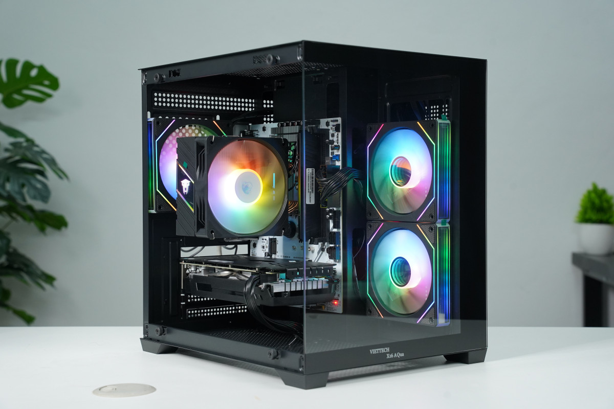 VỎ CASE VIETTECH X16B/ X17B AQUA BLACK (M-ATX/ KHÔNG FAN)