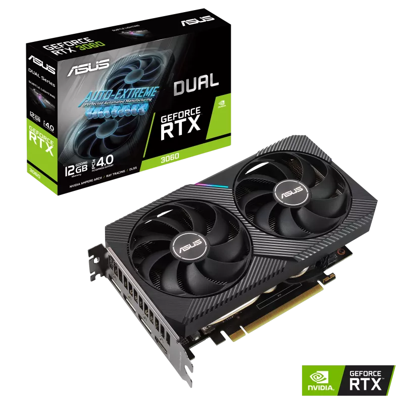 VGA ASUS Dual GeForce RTX 3060 V2 OC 12GB GDDR6 (DUAL-RTX3060-O12G-V2)