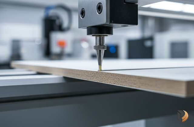 Công nghệ dán cạnh Keo PUR của MDF365 giúp niêm phong ván MDF E1, khóa chặt Formaldehyde, đảm bảo an toàn độc hại.