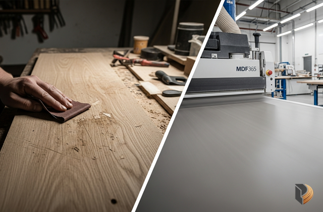 Quy trình chà nhám bề mặt gỗ tiêu chuẩn tại MDF365 giúp lớp sơn bám dính tốt, không bong tróc
