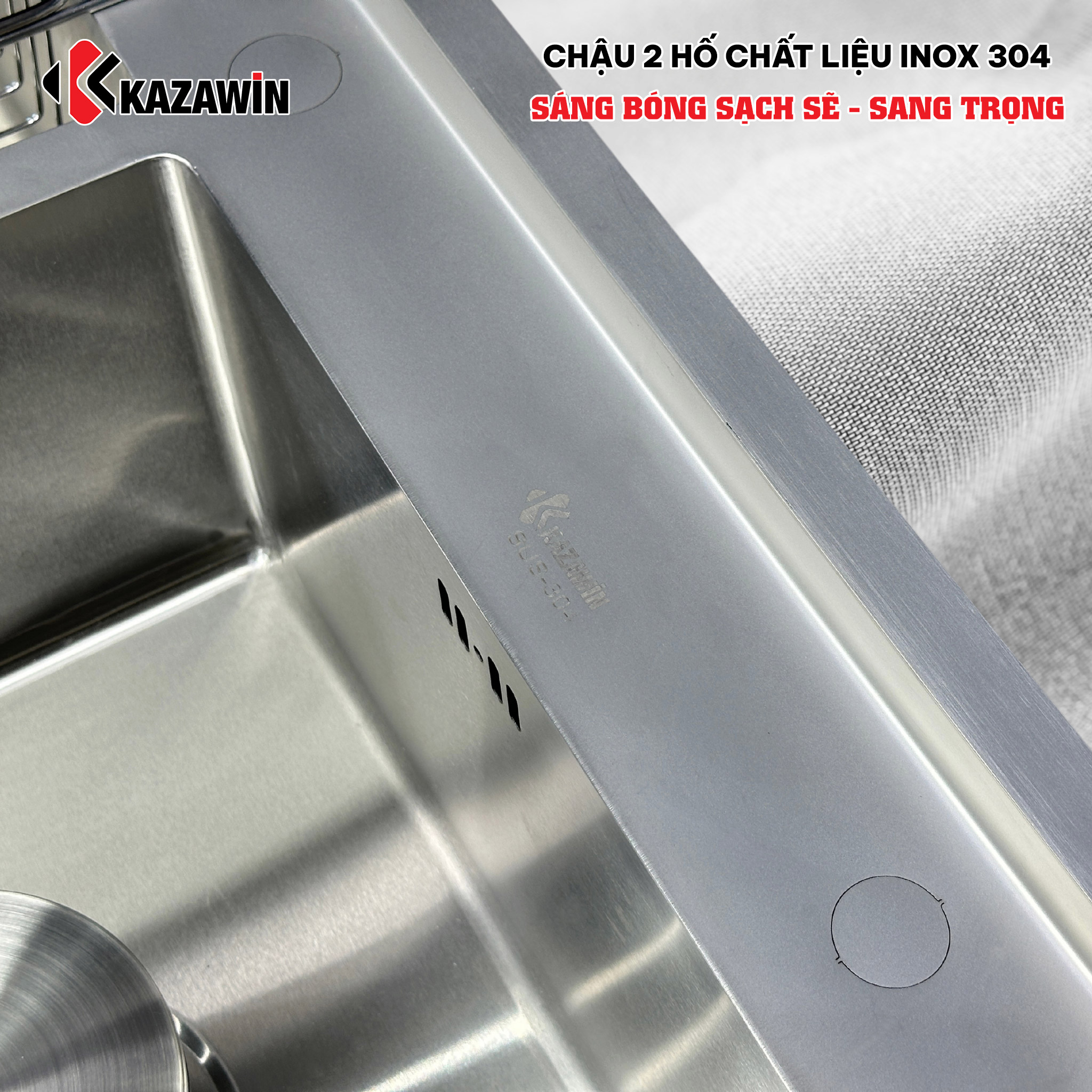 Chậu Rửa Bát 2 Hố Cân Bóng Mờ KCRB 8602