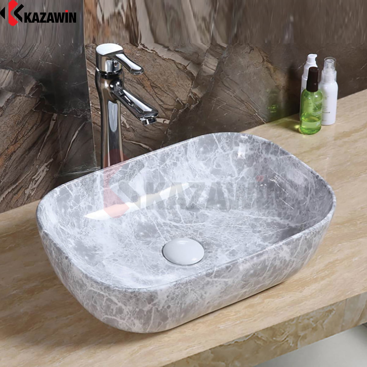 Chậu rửa lavabo dương bàn vân đá Kazawin KCD 5506