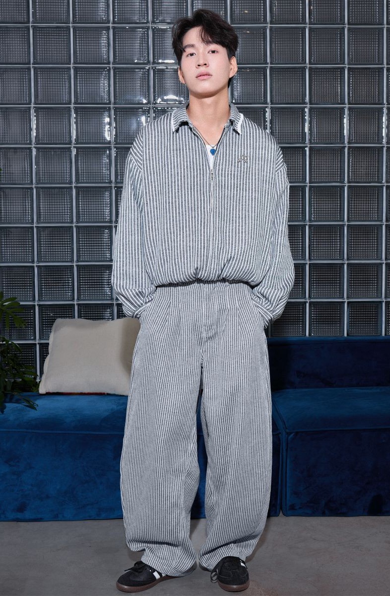 Outfit Striped Curved Pant - Striped Boxy Jacket