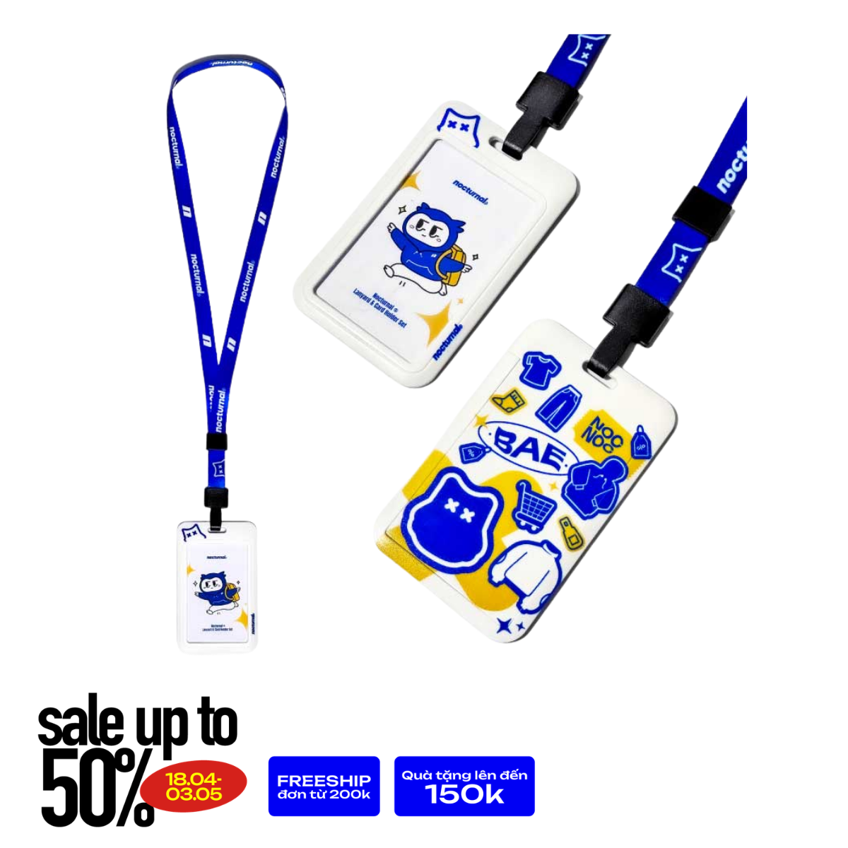 Nocturnal ® Sticker Lanyard &amp; Card Holder