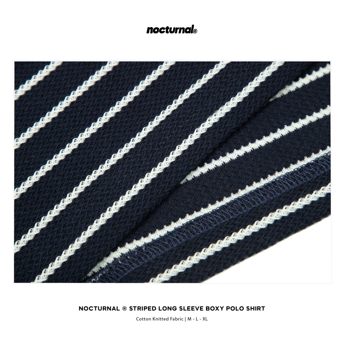 Striped Long Sleeve Boxy Polo Shirt