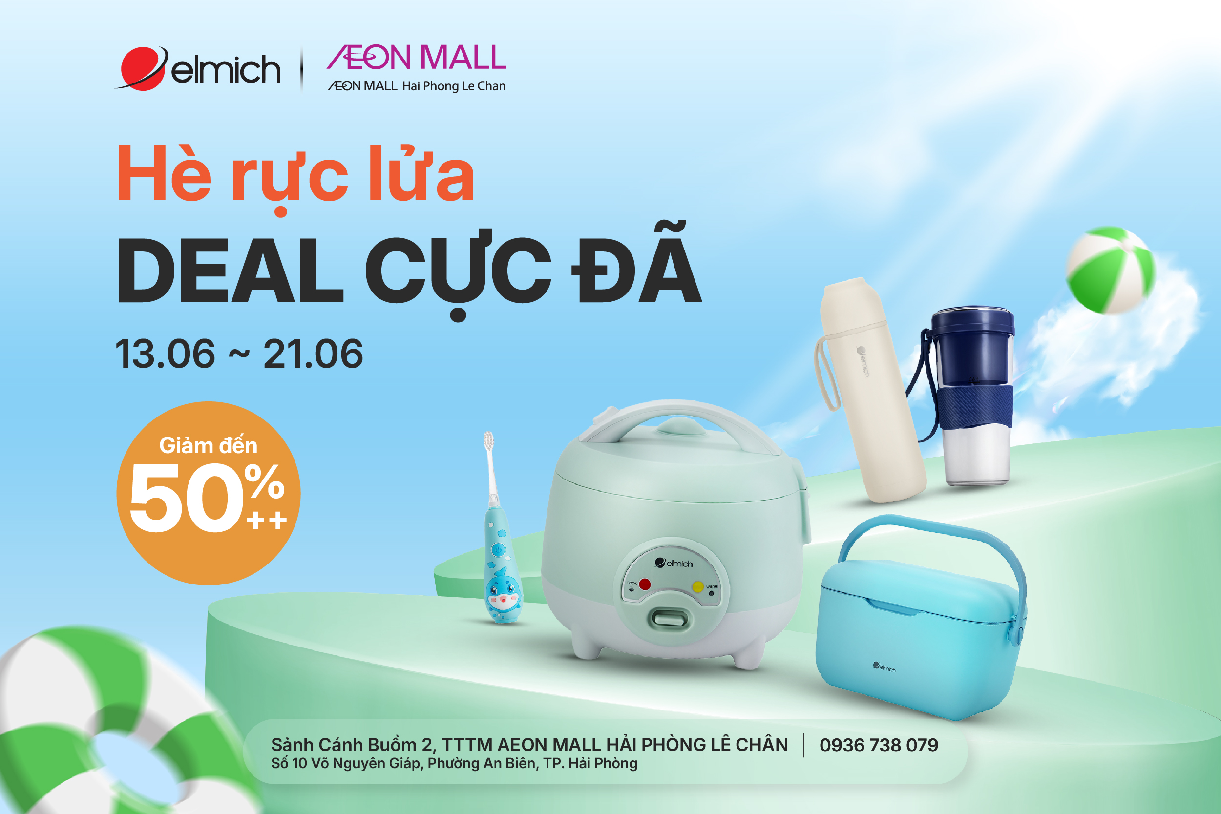 [ELMICH X AEON MALL HẢI PHÒNG LÊ CHÂN] HÈ RỰC LỬA - DEAL CỰC ĐÃ 🔥