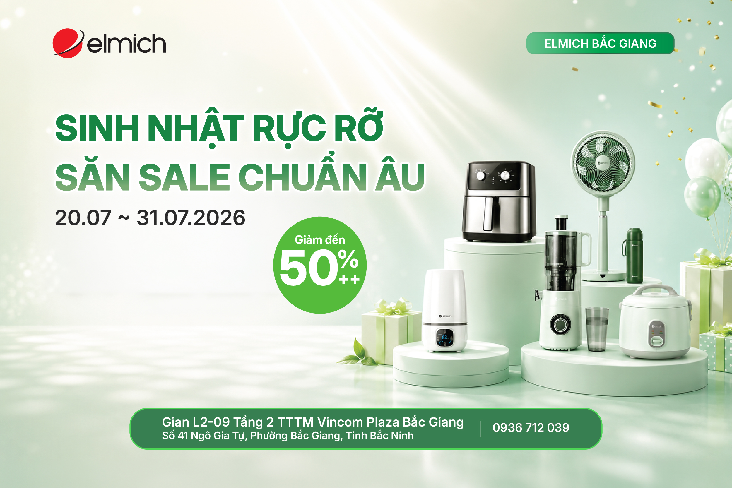 [ELMICH BẮC GIANG] SINH NHẬT RỰC RỠ - SĂN SALE CHUẨN ÂU 🎊